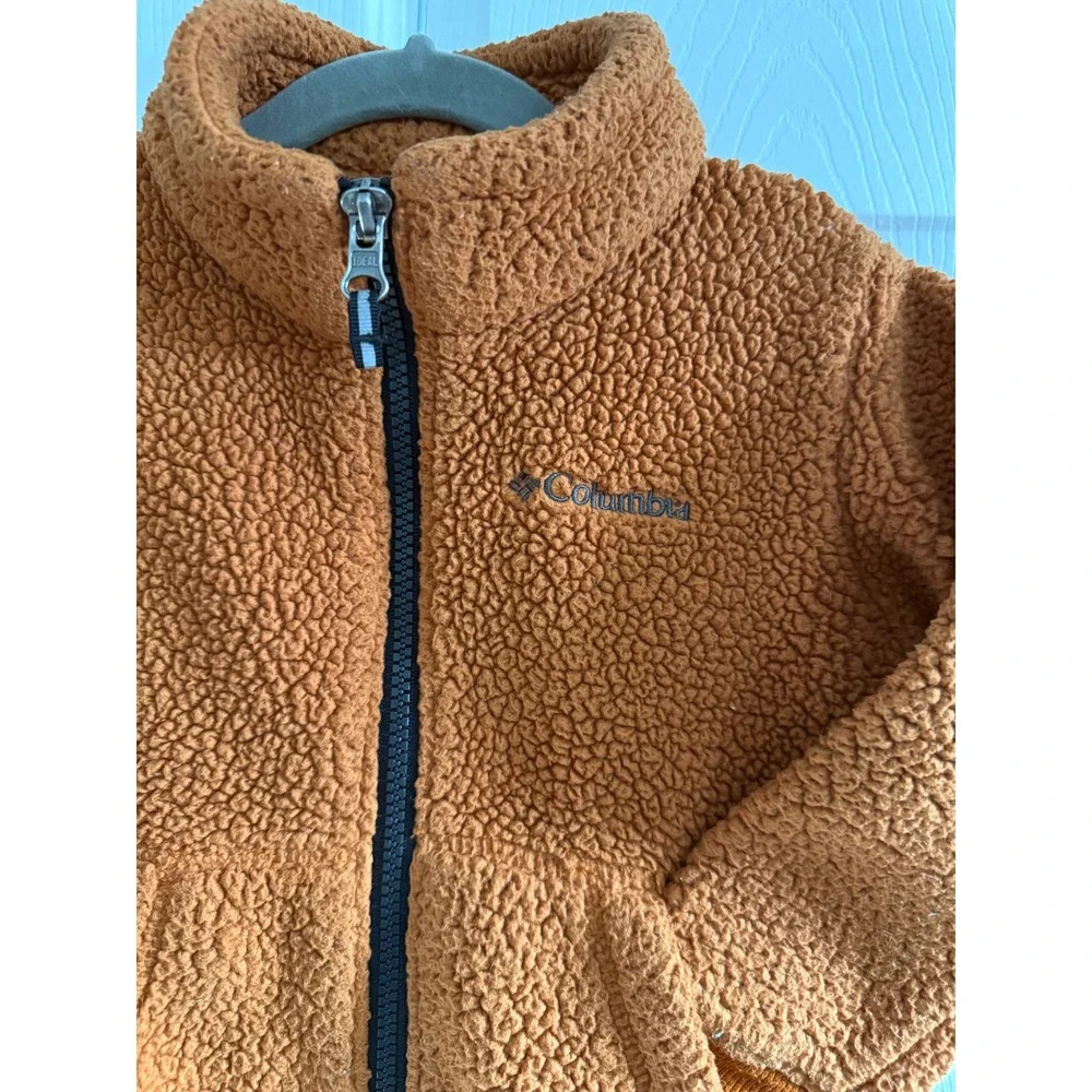 Columbia Kids Sherpa Fleece Jacket Burnt Orange Size‎ 3T Full Zip Cozy Warm